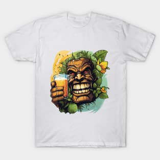 Tiki Statue Holding A Beer T-Shirt